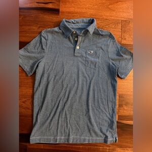 Vineyard Vines boy's Blue Striped Polo Shirt, medium